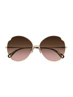 Солнцезащитные очки-бабочки Joni 60MM Chloé, золотой Chloe