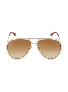 Солнцезащитные очки-авиаторы Vitto 63MM Chloé, золотой Chloe