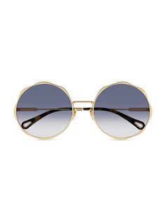 Круглые солнцезащитные очки Honoré 59 мм Chloé, синий Chloe