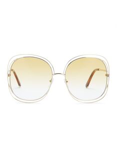 Большие круглые солнцезащитные очки Carlina 60MM Chloé, золотой Chloe