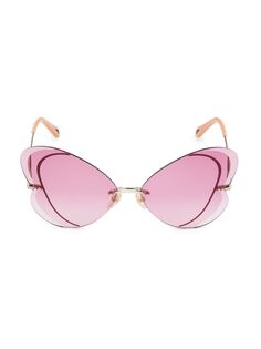 Солнцезащитные очки Tayla 65 мм в форме бабочки Chloé, золотой Chloe