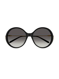Круглые солнцезащитные очки Elys из ацетата 58 мм Chloé, черный Chloe