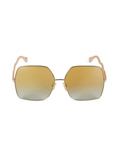 Солнцезащитные очки Noore 64MM с геометрическим рисунком Chloé, золотой Chloe