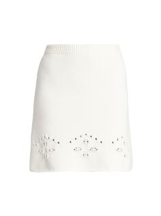 Шерстяная мини-юбка трапециевидной формы Pointelle Chloé Chloe