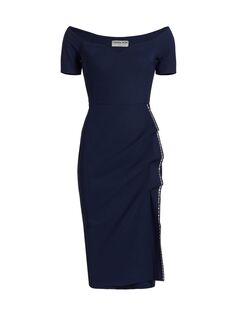 Облегающее платье миди с оборками Sultana Chiara Boni La Petite Robe, синий