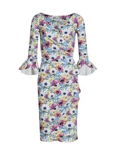 Эластичное платье с запахом и цветочным принтом Triana Chiara Boni La Petite Robe