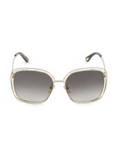 Квадратные солнцезащитные очки Carlina 58 мм Chloé, золотой Chloe
