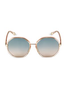 Солнцезащитные очки Franky Geometric 59MM Bio Injection Chloé, золотой Chloe