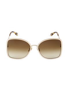 Квадратные солнцезащитные очки Vitto 60 мм Chloé, золотой Chloe