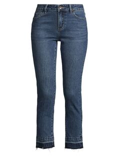 Эластичные узкие укороченные джинсы со средней посадкой Denim Bay, синий
