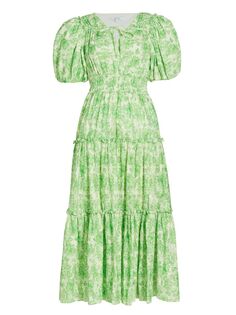 Платье макси Philippa с пышными рукавами Derek Lam 10 Crosby, зеленый