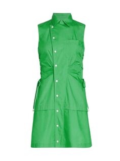 Мини-платье-рубашка на шнуровке Serena Derek Lam 10 Crosby, зеленый