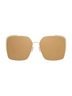 Квадратные солнцезащитные очки O&apos;Lock 59 мм Fendi, золотой