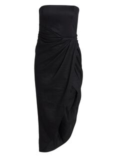 Асимметричное миди-платье без бретелек Lica без бретелек Gauge81, черный