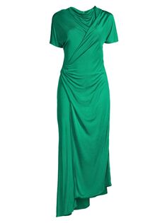 Асимметричное платье из атласного джерси с драпировкой Aphrodite Ginger &amp; Smart, зеленый