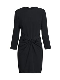 Мини-платье из джерси со сборками Giorgio Armani, черный
