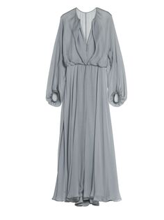 Шелковое платье с длинными рукавами Giorgio Armani, серый
