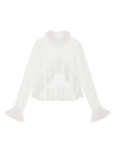 Блузка из органзы с оборками Givenchy, белый