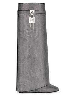 Ботинки Shark Lock со сплошными стразами Givenchy, серебряный