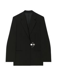Блейзер облегающего кроя с пряжкой U-образного замка Givenchy, черный