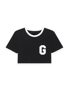 Хлопковая укороченная футболка College Givenchy, черный