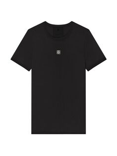 Футболка Slim Fit из хлопка с логотипом 4G Givenchy, черный