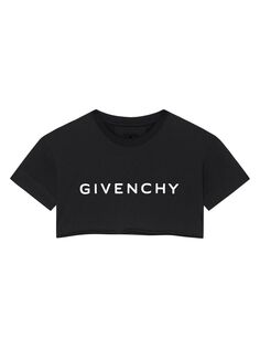 Укороченная футболка из хлопка Givenchy, черный