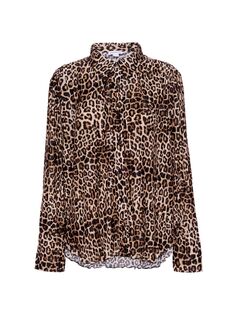 Плиссированная рубашка с принтом Cheetah GOOD AMERICAN