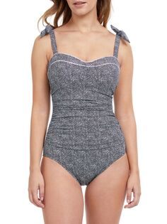 Цельный купальник Colette в горошек с D-чашкой Gottex Swimwear, черный