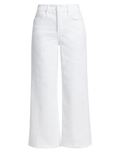Укороченные джинсы Palazzo до щиколотки с хорошей талией GOOD AMERICAN, белый