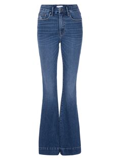 Эластичные расклешенные джинсы с высокой посадкой Good Legs GOOD AMERICAN, синий