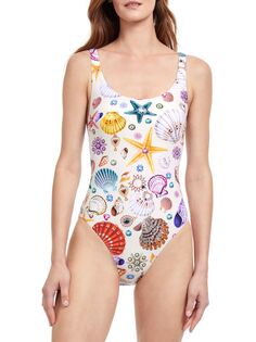 Слитный купальник White Sands с круглым вырезом Gottex Swimwear, разноцветный