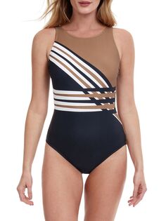 Слитный купальник Ocean Breeze с мастэктомией Gottex Swimwear, коричневый