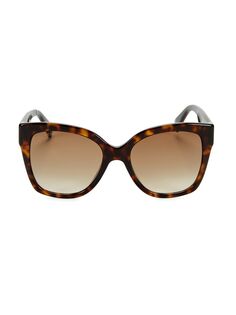 Квадратные солнцезащитные очки черепаховой расцветки 54 мм Gucci