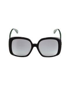 Прямоугольные солнцезащитные очки 56 мм Gucci, черный