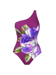 Слитный купальник Wild Flower с открытыми плечами Gottex Swimwear