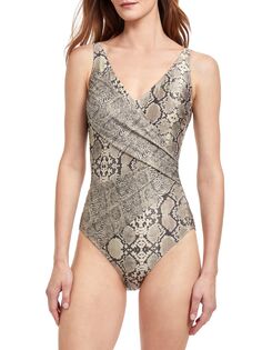 Цельный купальник Python Surplice Gottex Swimwear