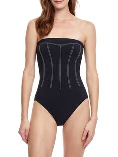 Цельный купальник без бретелек Gottex Swimwear, черный