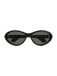 Овальные солнцезащитные очки Fashion Show 67MM Gucci, черный
