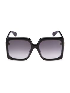 Крупногабаритные квадратные солнцезащитные очки Gucci 59 мм с логотипом Gucci, черный