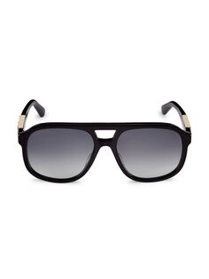Солнцезащитные очки-пилоты Gucci Sign 58MM Gucci, черный