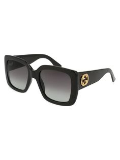 Прямоугольные солнцезащитные очки Pop Web 53MM Gucci, черный