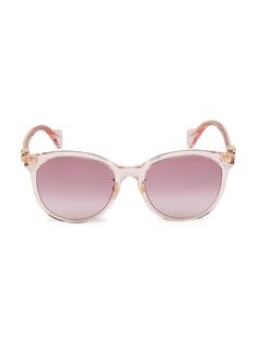 Мини-круглые солнцезащитные очки из ацетата для бега 56 мм Gucci, розовый
