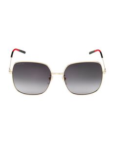Светлые солнцезащитные очки Glasant 59 мм в форме бабочки Gucci, золотой