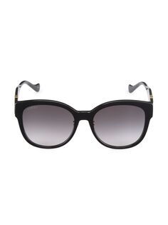 Солнцезащитные очки «кошачий глаз» Mini Running 57 мм Gucci, черный