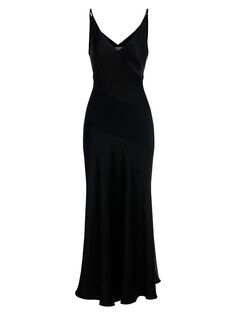 Атласное платье миди с креповой спиной Ivie Halston, черный
