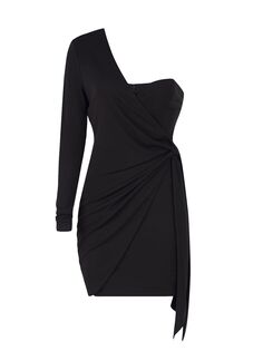 Асимметричное мини-платье Ashlynn из джерси Halston, черный