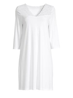 Вечернее платье Moments с кружевной кокеткой три четверти HANRO, белый