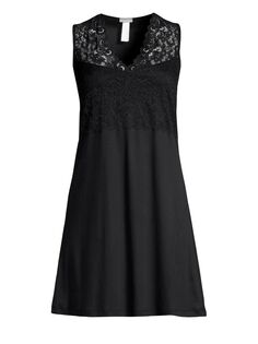 Кружевное ночное платье без рукавов Moments HANRO, черный