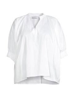 Блузка Medina с разрезом на горловине Harshman, Plus Size, белый